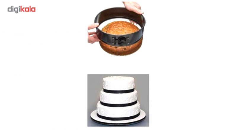 قالب کیک کمربندی ورق ضخیم مدل Round Deep Cake  مجموعه 3 عددی به همراه جا کلیدی طرح برج ایفل هدیه