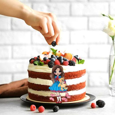 تاپر تزیین کیک بهگز مدل دختر عروسکی