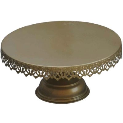استند پایه کیک تولد فلزی مدل حاشیه اسلیمی طلایی