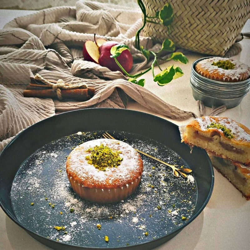کپسول کاپ کیک و شابلون مدل پای سیب بسته 100 عددی
