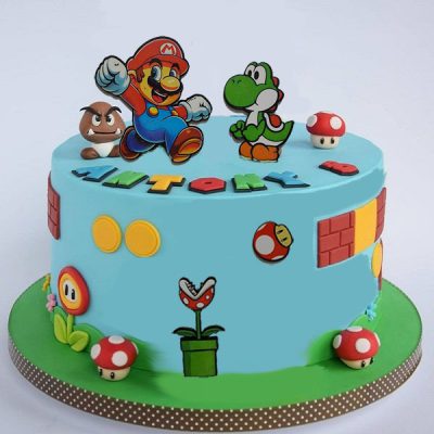 ابزار تزیین کیک به گز مدل قارچ خور ماریو مجموعه 4 عددی