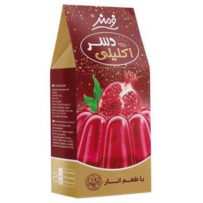 پودر دسر اکلیلی طعم انار فرمند وزن خالص 100 گرمی