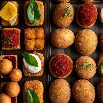 فینگر فود با پودر سوخاری رنگی قرمز و زرد