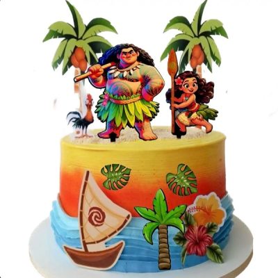 تاپر تزیین کیک خامه ای پسرانه دخترانه بهگز تم شخصیت موآنا مجموعه 5 عددی