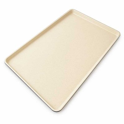 سینی فر و دیس موج مدل مستطیل گرانیتی کرم شیری لبه بلند سایز 40×60
