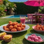 پودر سوخاری رنگی صورتی میز غذای لاکچری