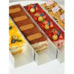 انواع دسر کافی شاپی میوه ای و شکلاتی در قالب مستطیل تیرامیسو گالوانیزه مدل لوف بار