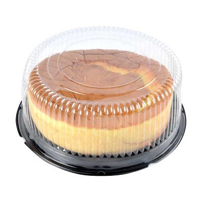 چیز کیک ژاپنی داخل ظرف طلقی حمل کیک گرد لبه بلند سایز 25