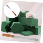 کاربرد تصویر چاقو برش دسته چوبی مدل صاف تیغه بدون دندانه برش فوم تزیین گل