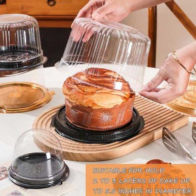 مافین و کیک عصرانه داخل ظرف طلقی حمل کیک گرد مینی سایز 15