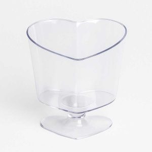 ظرف دسری کریستال ژله قلبی مدل جام پایه دار - 10 عدد