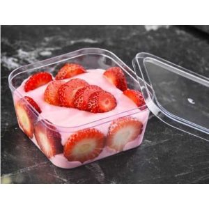 ژله مدرن توت فرنگی در ظرف دسری کریستال مارال مدل تیرامیسو 300 سی سی