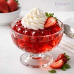 تهیه دسر ژله ای با پودر ژله توت فرنگی جلید دراژه