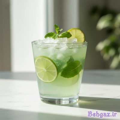 تهیه یک نوشیدنی با پودر ژله موهیتو آیس جلید دراژه