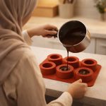 شکلات سازی با قالب سیلیکونی شمع دسر دایره فانوسی