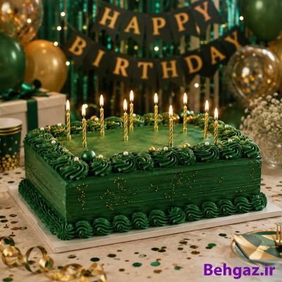کیک تولد با رنگ خوراکی اسانس ایران IEC مدل مایع سبز تیره