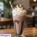 تهیه میلک شیک نارگیل وشکلات با سیروپ نارگیل سن ایچ