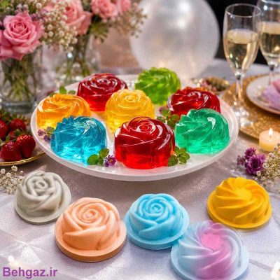 کاربرد در مهمانی قالب ژله پلاستیکی مدل گل و پیچ مجموعه 4 عددی