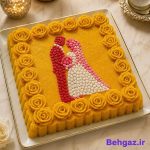 تزئین حلوای عروسی با ترافل قلبی میکس سه رنگ