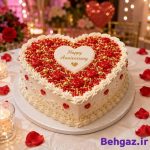 تزیین کیک سالگرد ازدواج با ترافل اسپرینکلس میکس