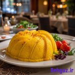 کته تهیه شده با قالب کیک کته ته چین آیریس ویولا