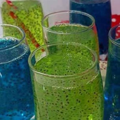 طرز تهیه آبمیوه با تخم شربتی