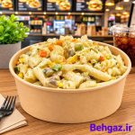 کاسه ظرف کرافت کاغذی مدل سطل گرد لبه کوتاه سایز 18 - 10 عدد - تصویر 5