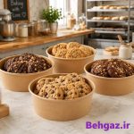 کاسه ظرف کرافت کاغذی مدل سطل گرد لبه کوتاه سایز 18 - 10 عدد - تصویر 4