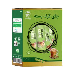 چای کرک پسته زعفرانی بدون شکر و شیرین شده با استویا پپتینا - 100 گرم  بسته 10 عددی