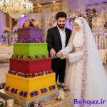 کیک مراسم جشن عروسی قالب کیک موج مدل مربع لبه بلند سایز 15 و 20 و 25 و 30 مجموعه 4 عددی