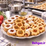 شیرینی مربایی عید نوروز قنادی با مغزی مربا سیب دانشمند
